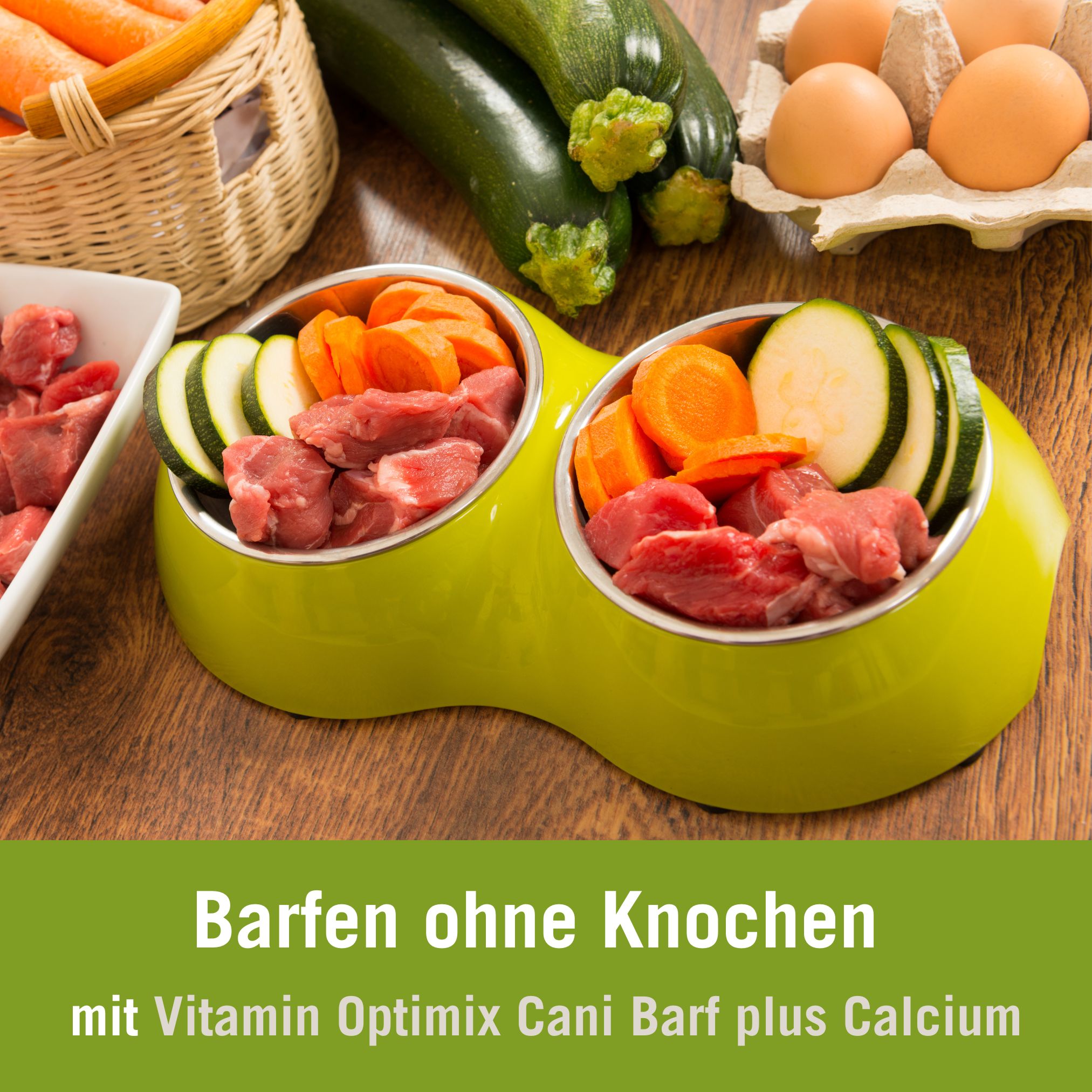 BARF Futterplan mit Vitamin Optimix Cani BARF plus Calcium